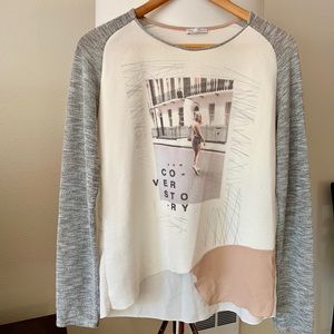 Zara asymmetrical long sleeved shirt